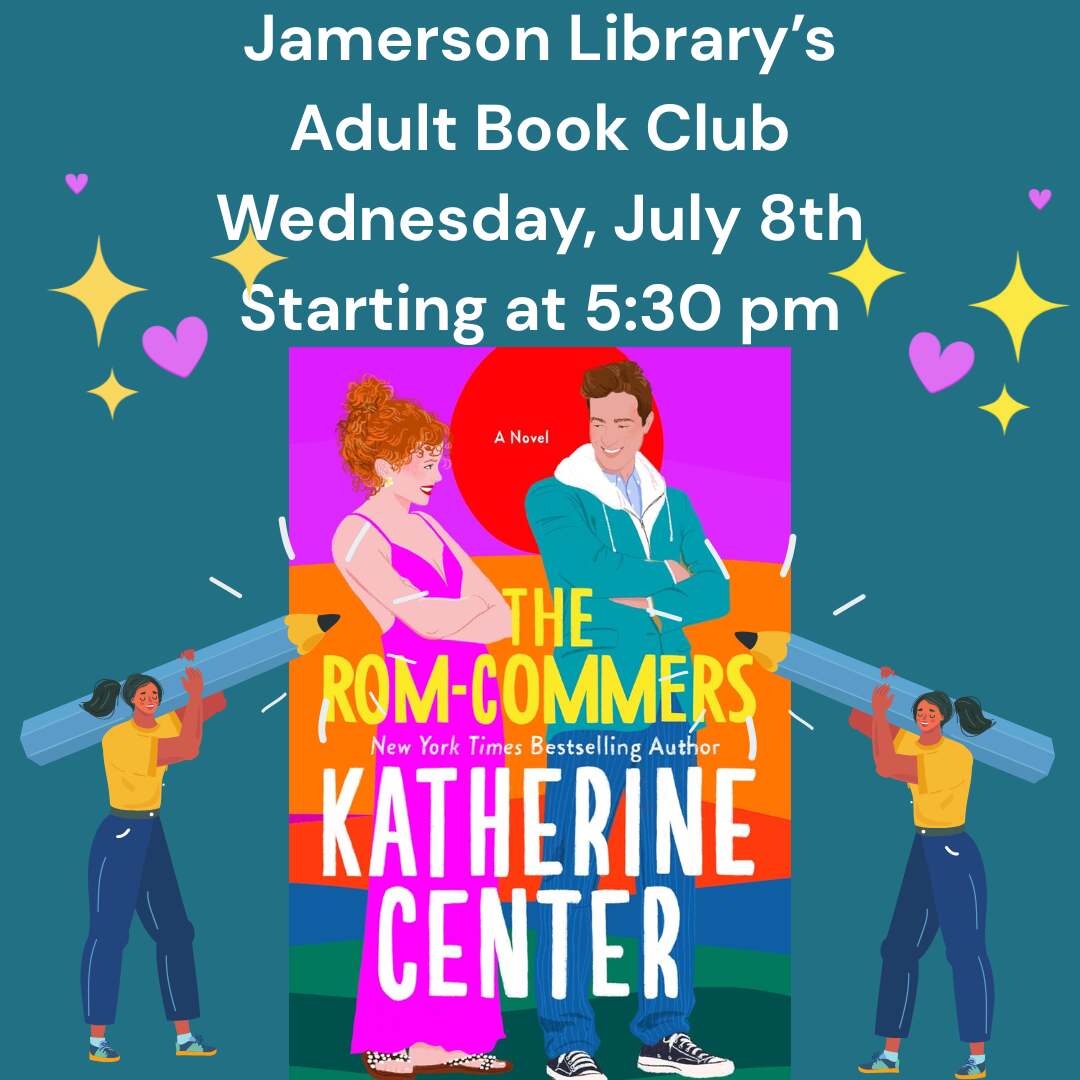 Flyer for Adult Book Club July 8