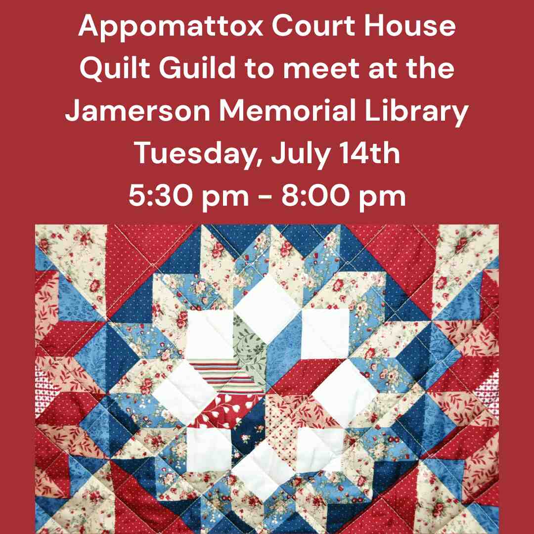 Flyer for Quilt Guild July 14