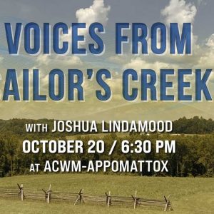 Flyer for Joshua Lindamood 'Voices from Sailor's Creek' Oct 20