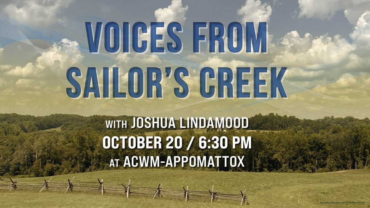 Flyer for Joshua Lindamood 'Voices from Sailor's Creek' Oct 20