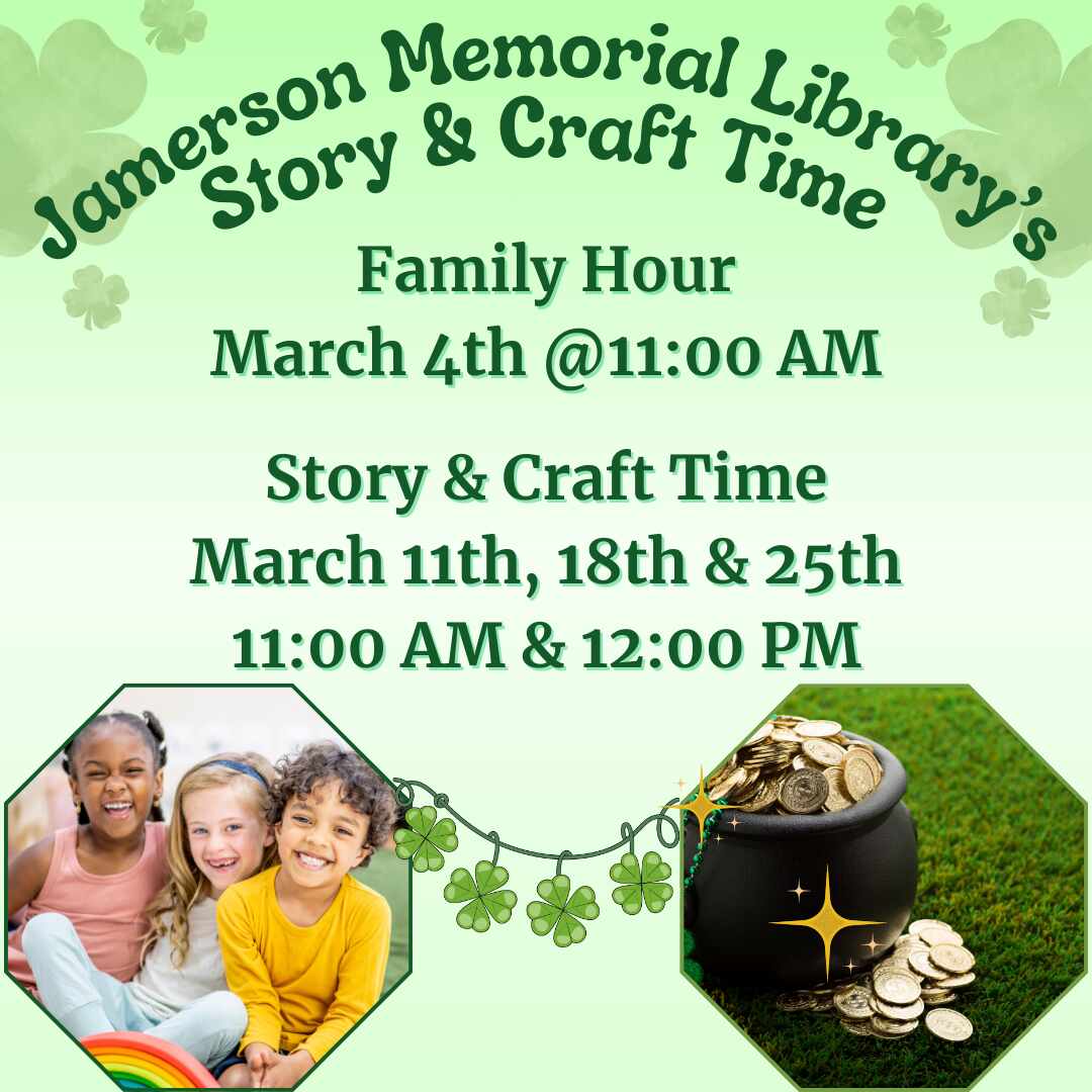 Flyer for March family story time