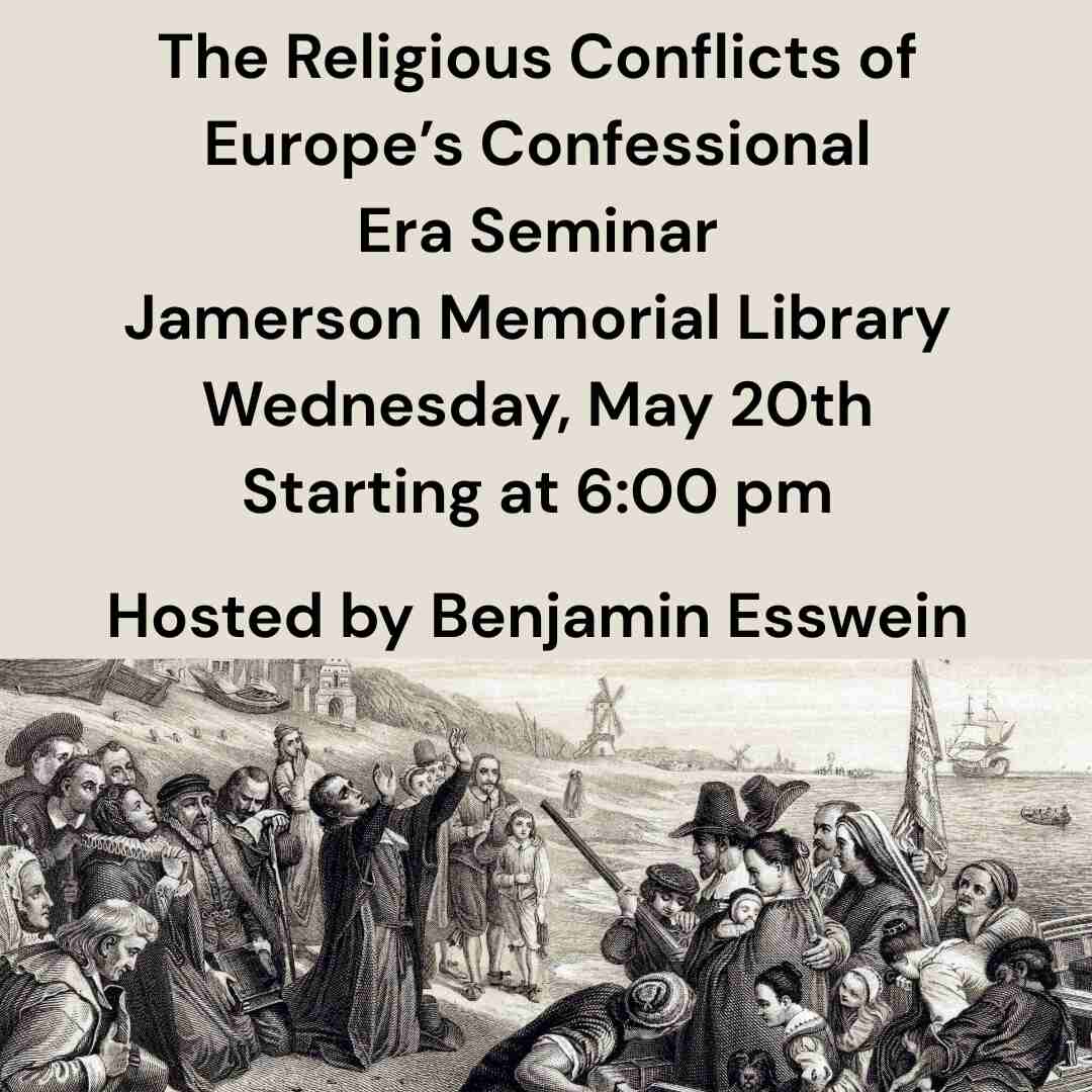 Flyer for Europe's Confessional Era Seminar