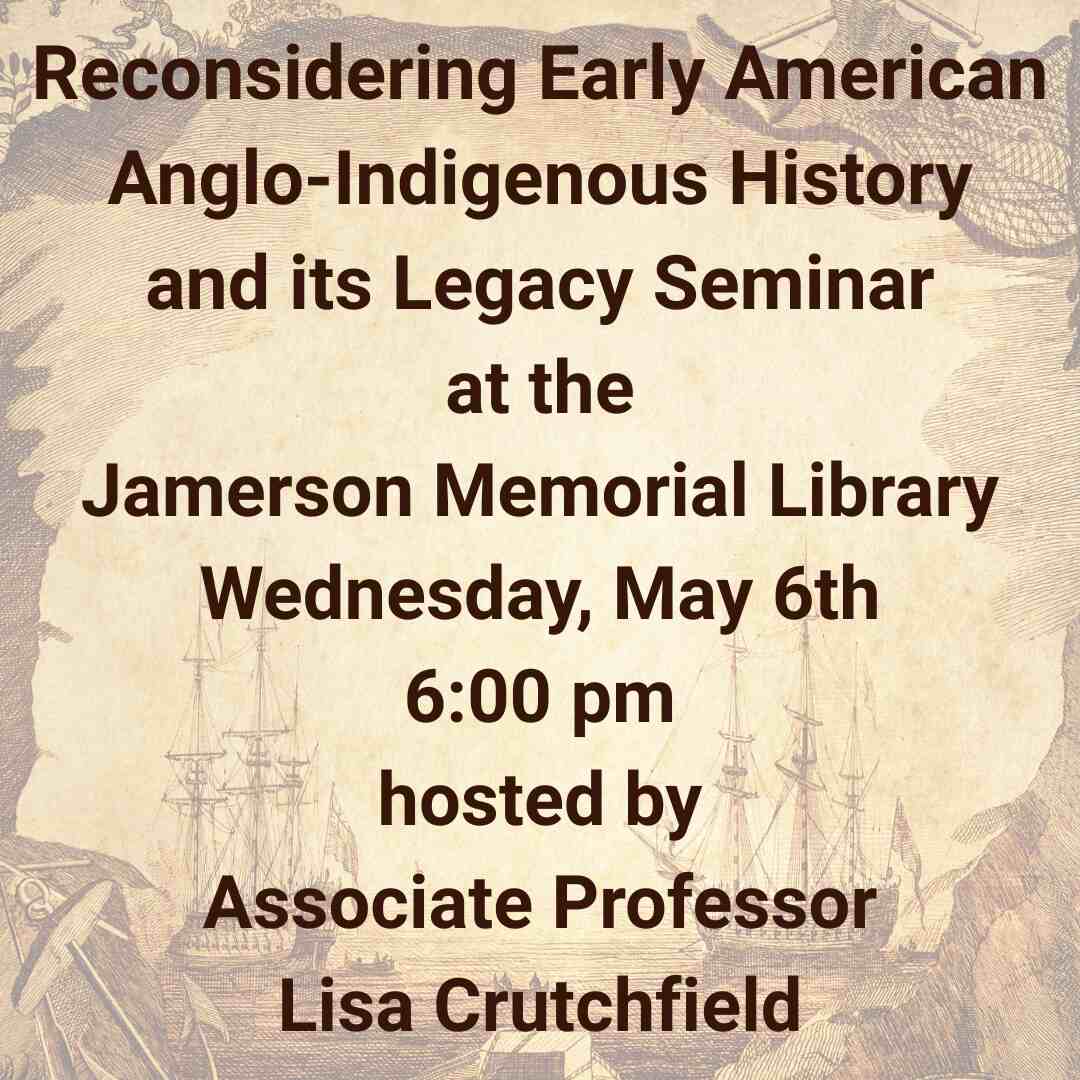 Flyer for Anglo-Indigenous History Seminar