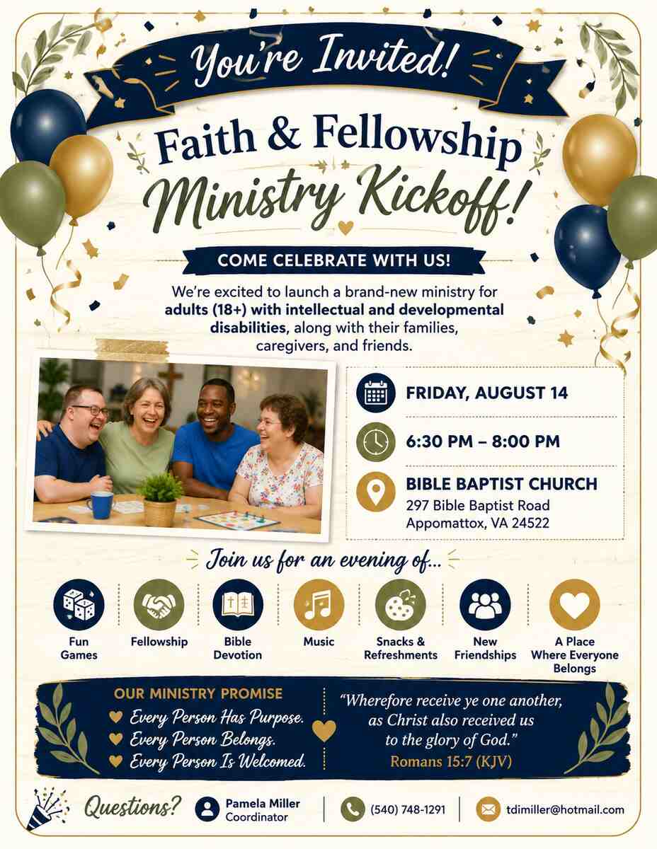 Flyer for Ministry Kickoff