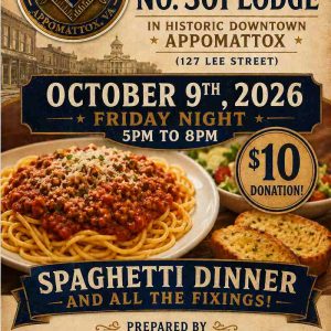 Flyer for Spaghetti dinner at Monroe Lodge Oct 9