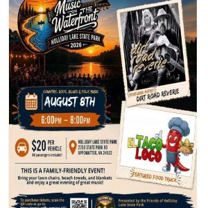 Flyer for August Music on the Waterfront