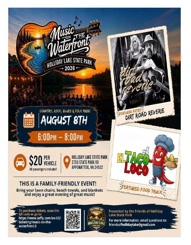 Flyer for August Music on the Waterfront