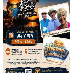 Flyer for July Music on the waterfront