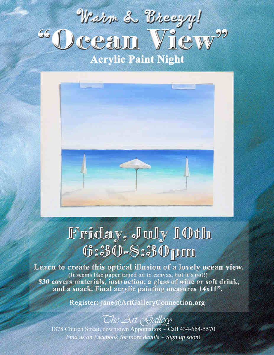 Ocean View Paint Night Flyer