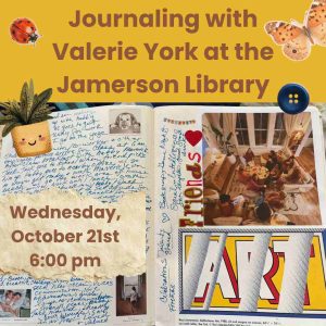 Flyer for Journaling with Valerie York Oct 21