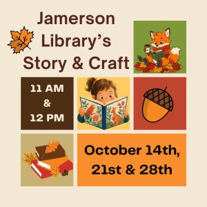 Flyer for Story and Craft Oct 14