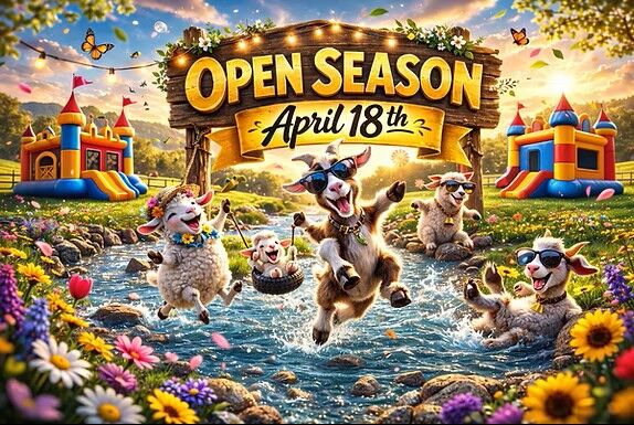 Flyer for Opening Day at Whimsy Pines