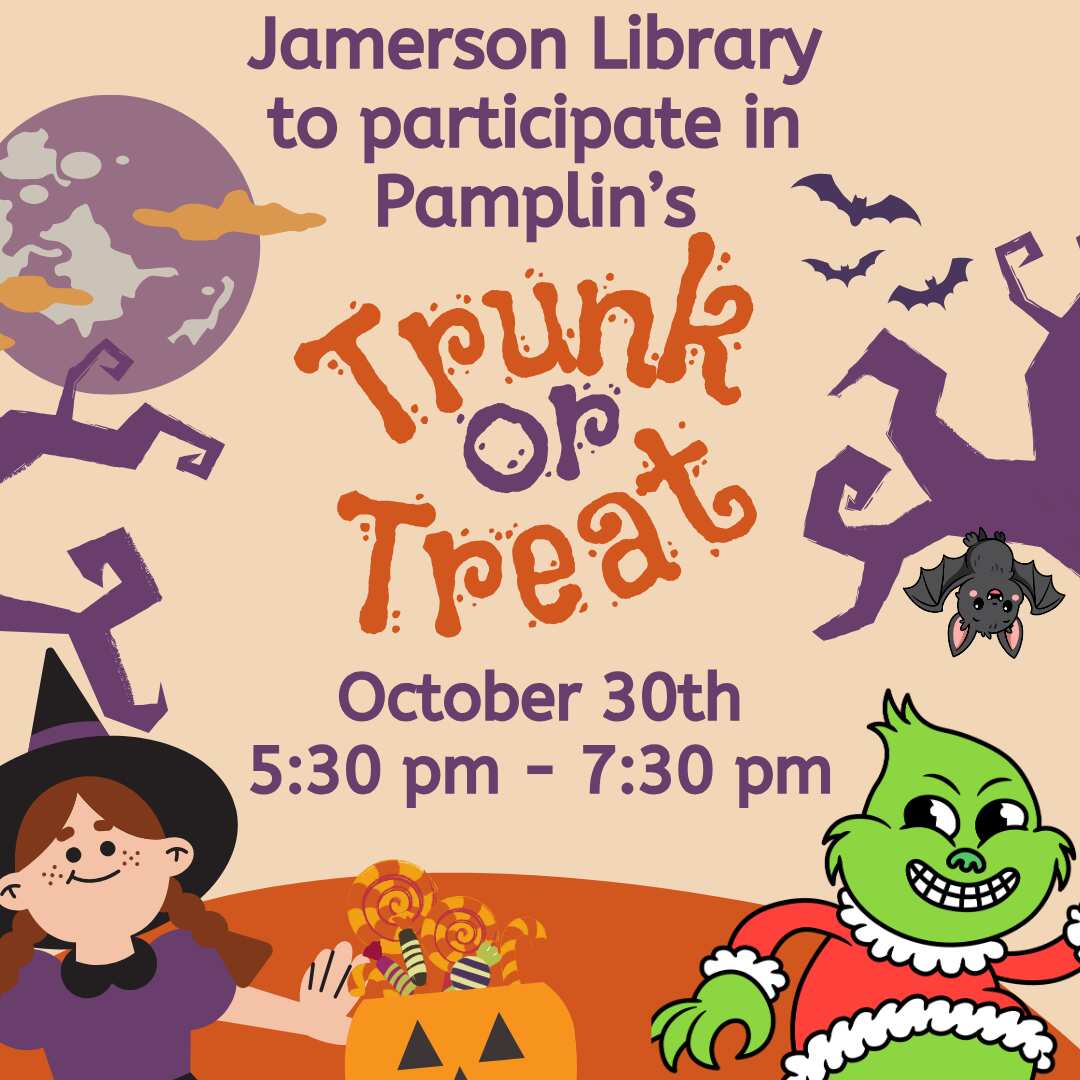 Flyer for Pamplin Trunk or Treat Oct 30