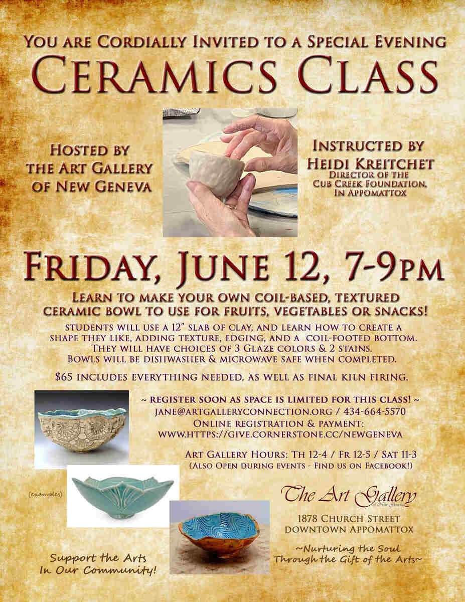 Flyer for Ceramics Class