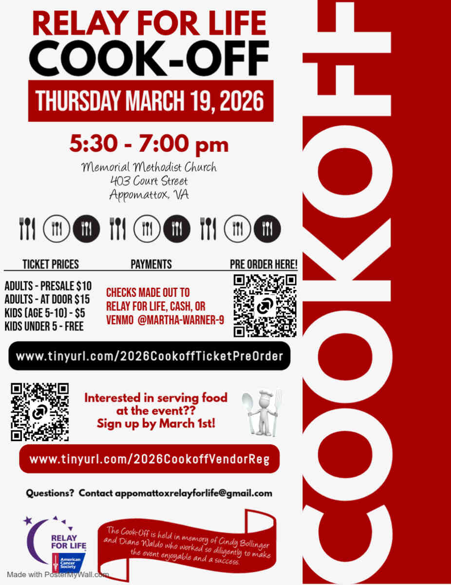 Flyer for Relay for Life Cook-off