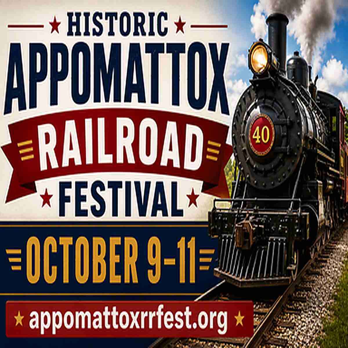 Flyer for Appomattox RR Festival Oct 9-11