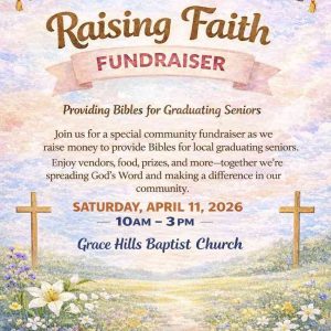 Flyer for Raising Faith fundraiser
