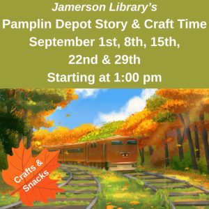 Flyer for Pamplin Depot Story and Craft Time September
