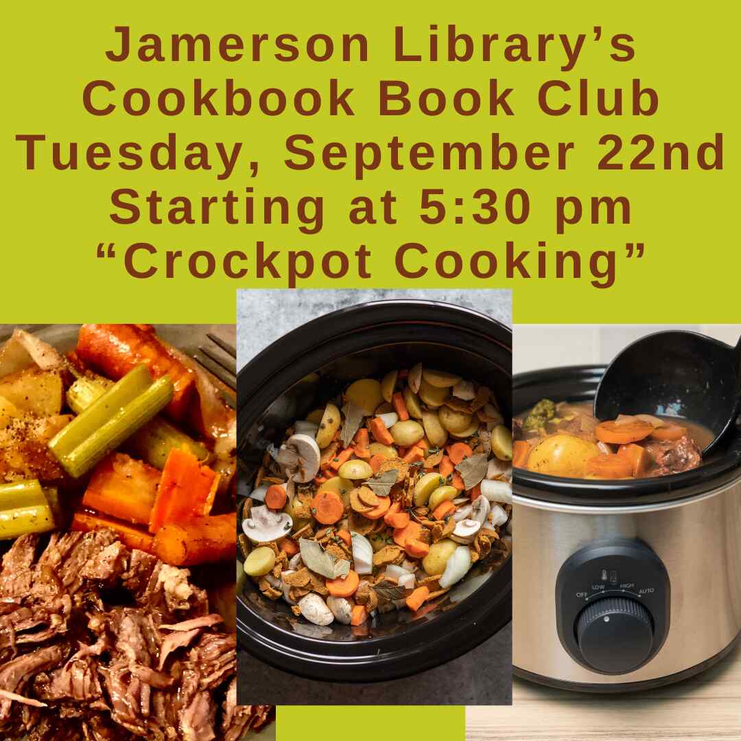 Flyer for Cookbook Book Club Sep 22