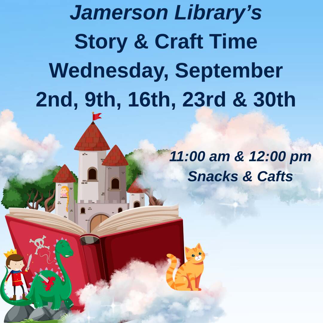 Flyer for Story and Craft Time Sept