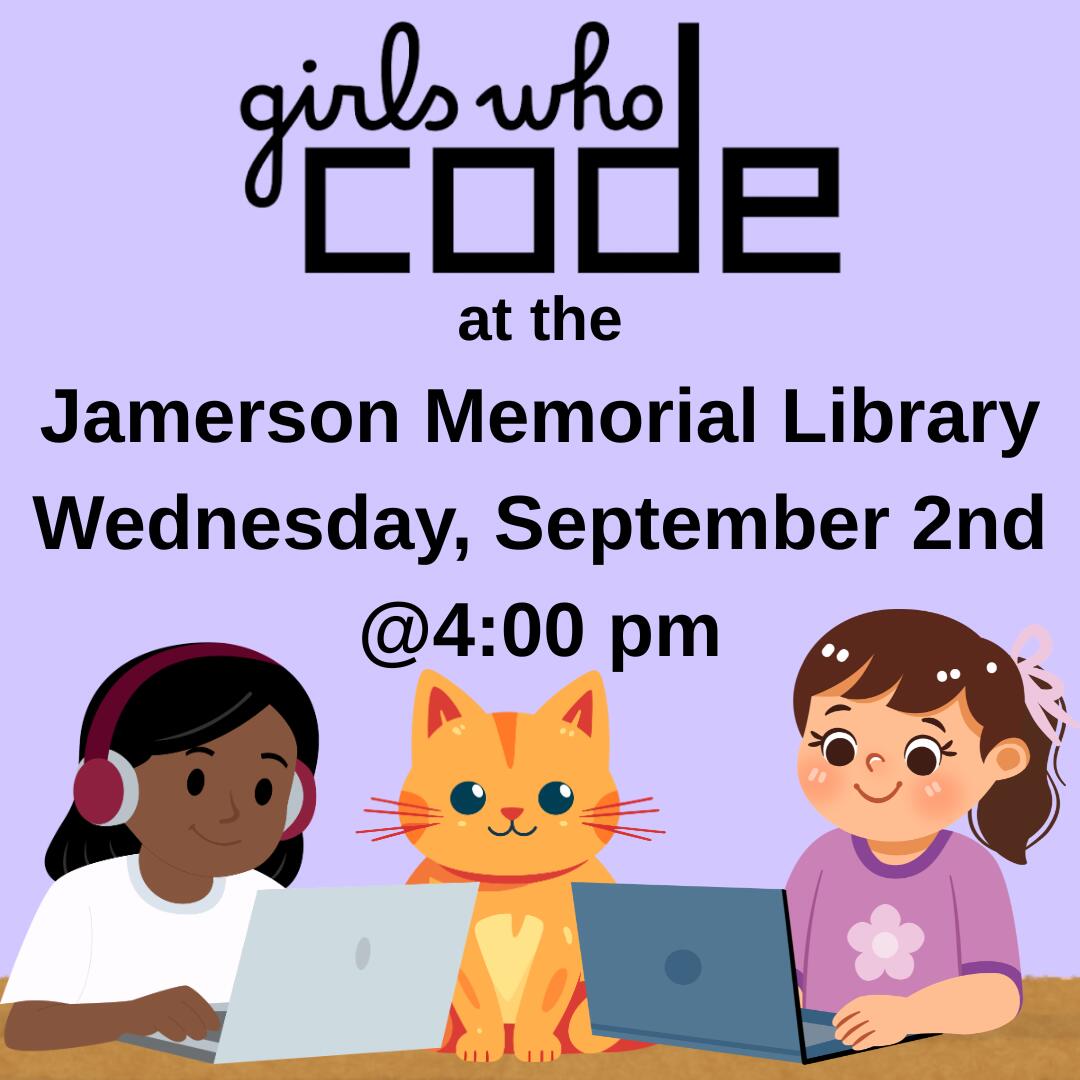 Flyer for Sept 2 Girls who code