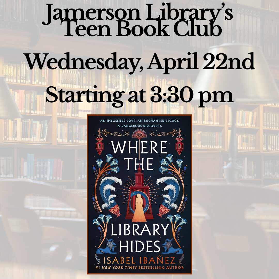 Flyer for April Teen book club