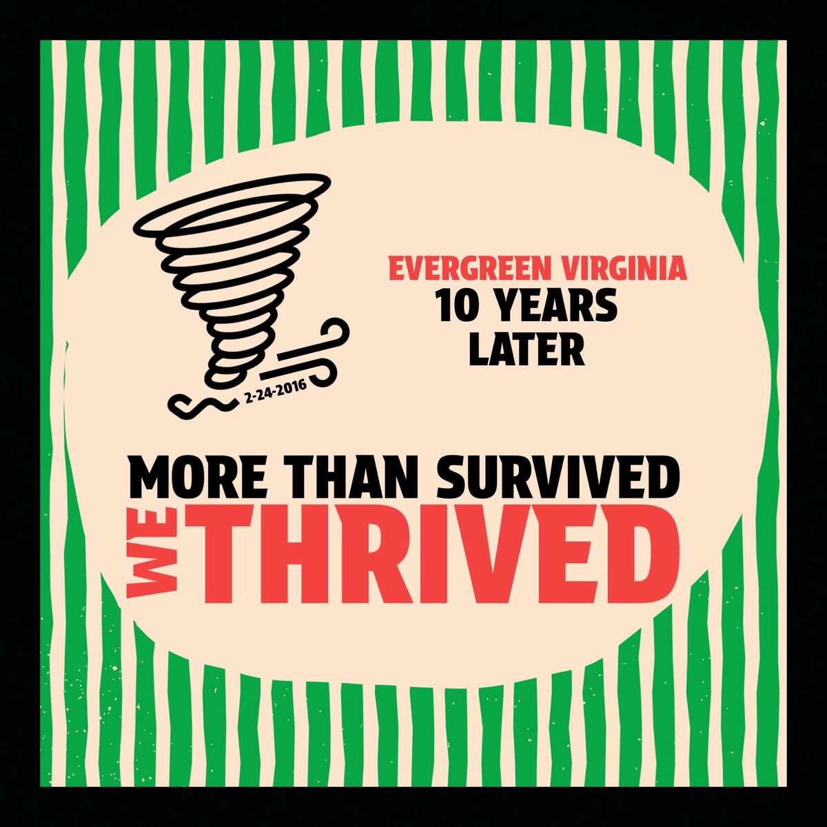 Flyer for Evergreen Virginia 10 years after tornado