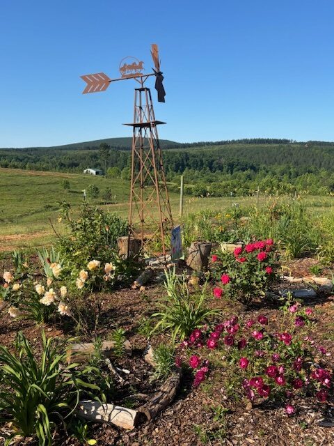 Windmill with flowers