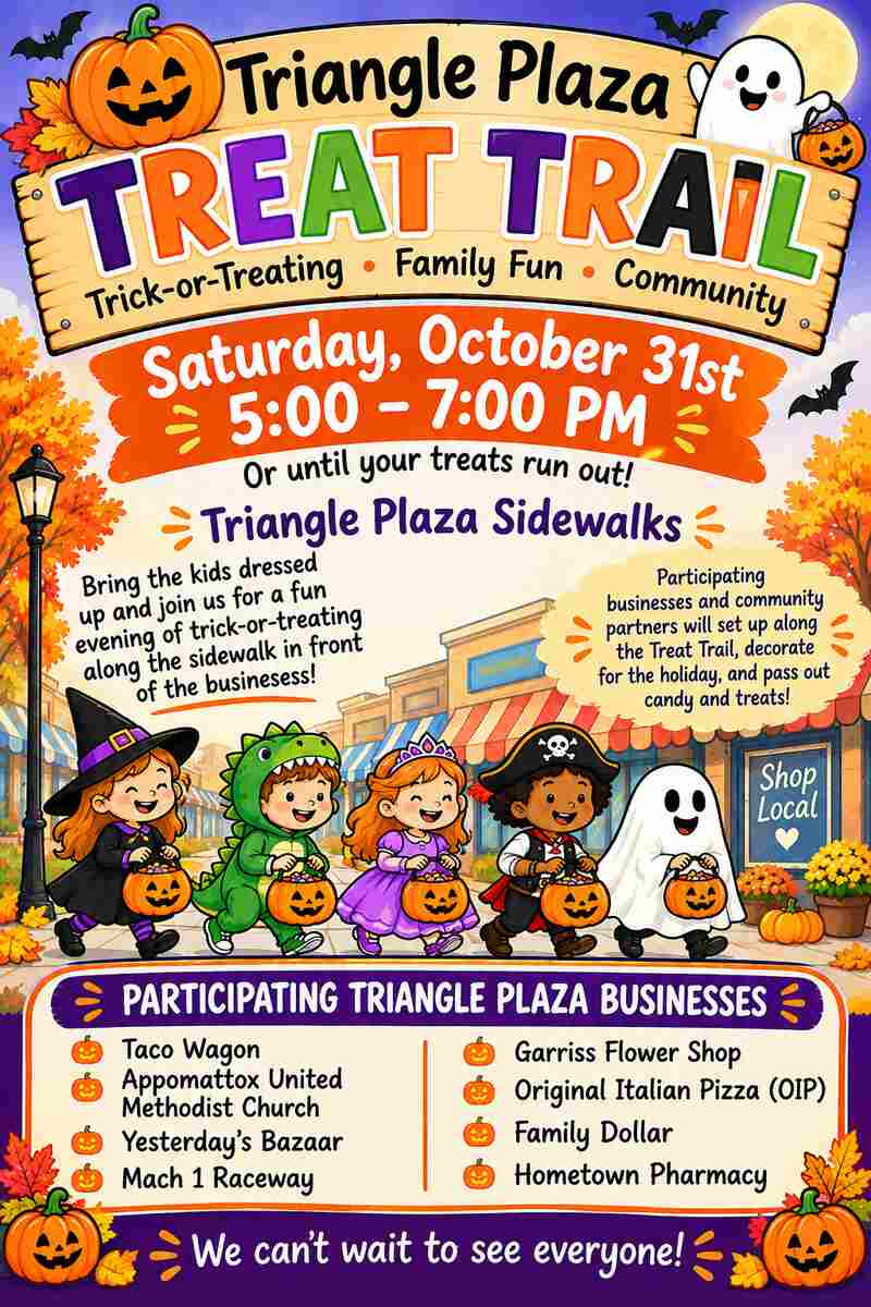 Flyer for Treat Trail Oct 31