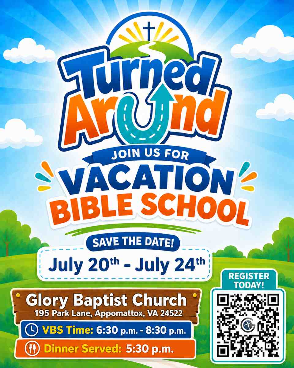 Flyer for VBS at Glory Baptist Churc
