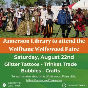 Flyer for Wolfbane Wolfswood Faire Aug 22
