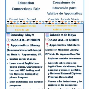 Flyer for Appomattox Adult Education Fair