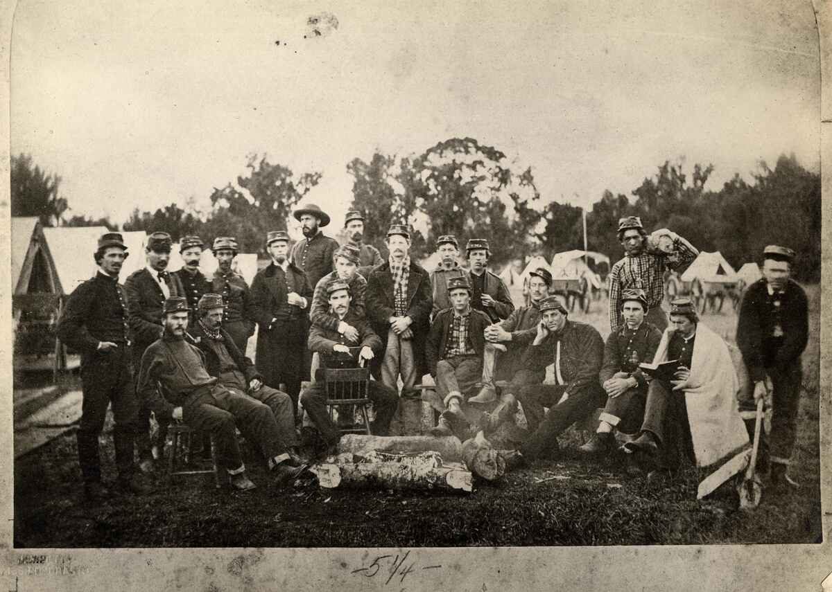 Old photo of soldiers in uniform