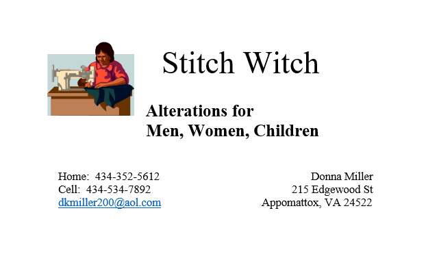 Card for Stitch Witch