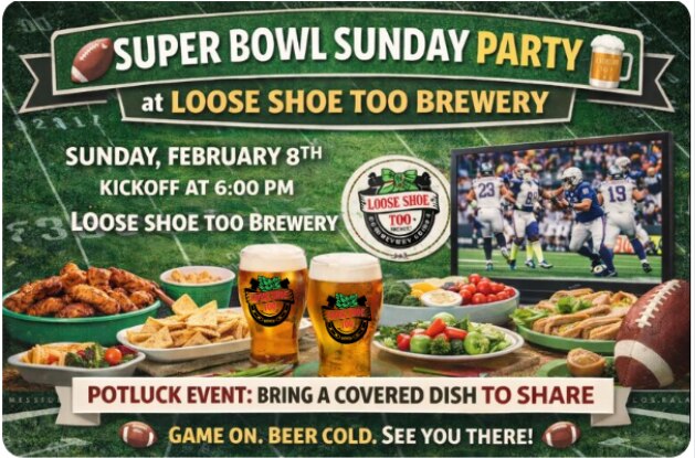 Flyer for super bowl sunday party