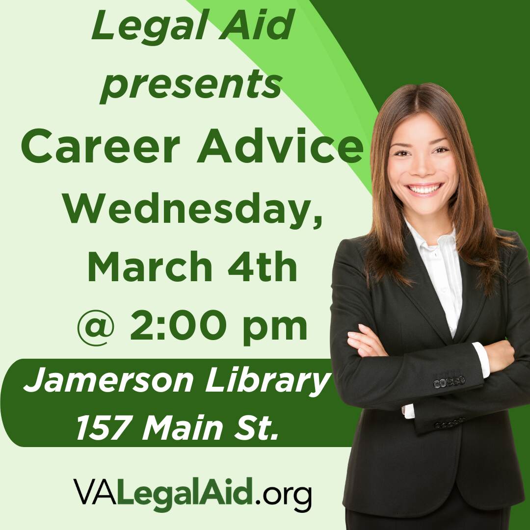 Flyer for March legal aid