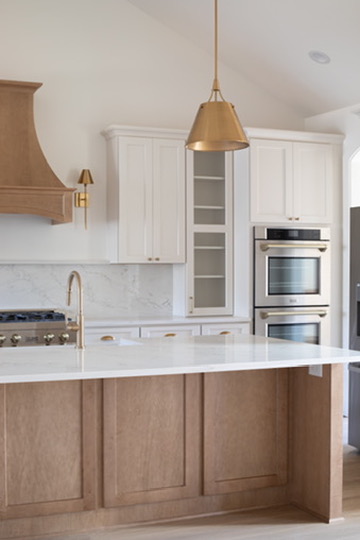 kitchen island in white kitchen