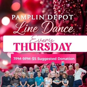 Flyer for line dance at Pamplin Depot