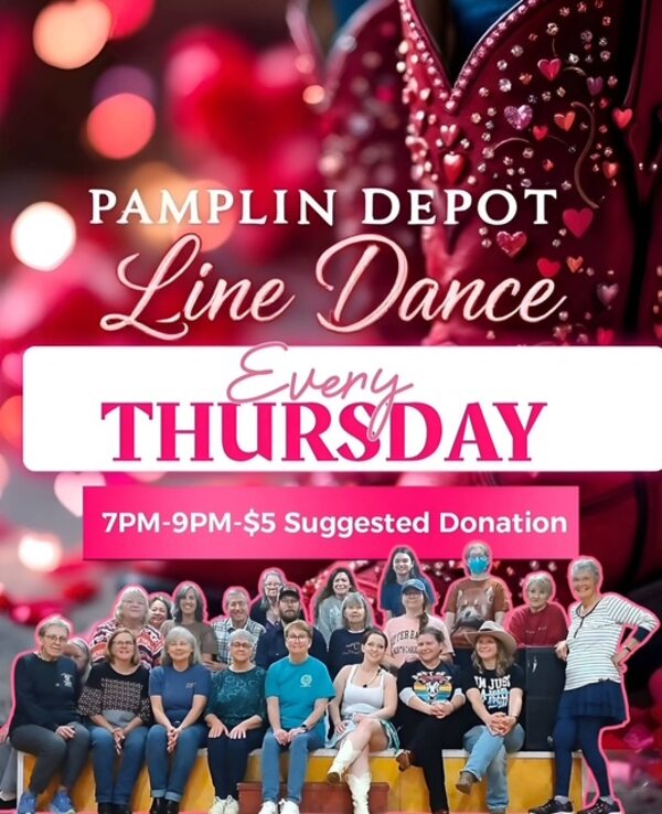Flyer for line dance at Pamplin Depot